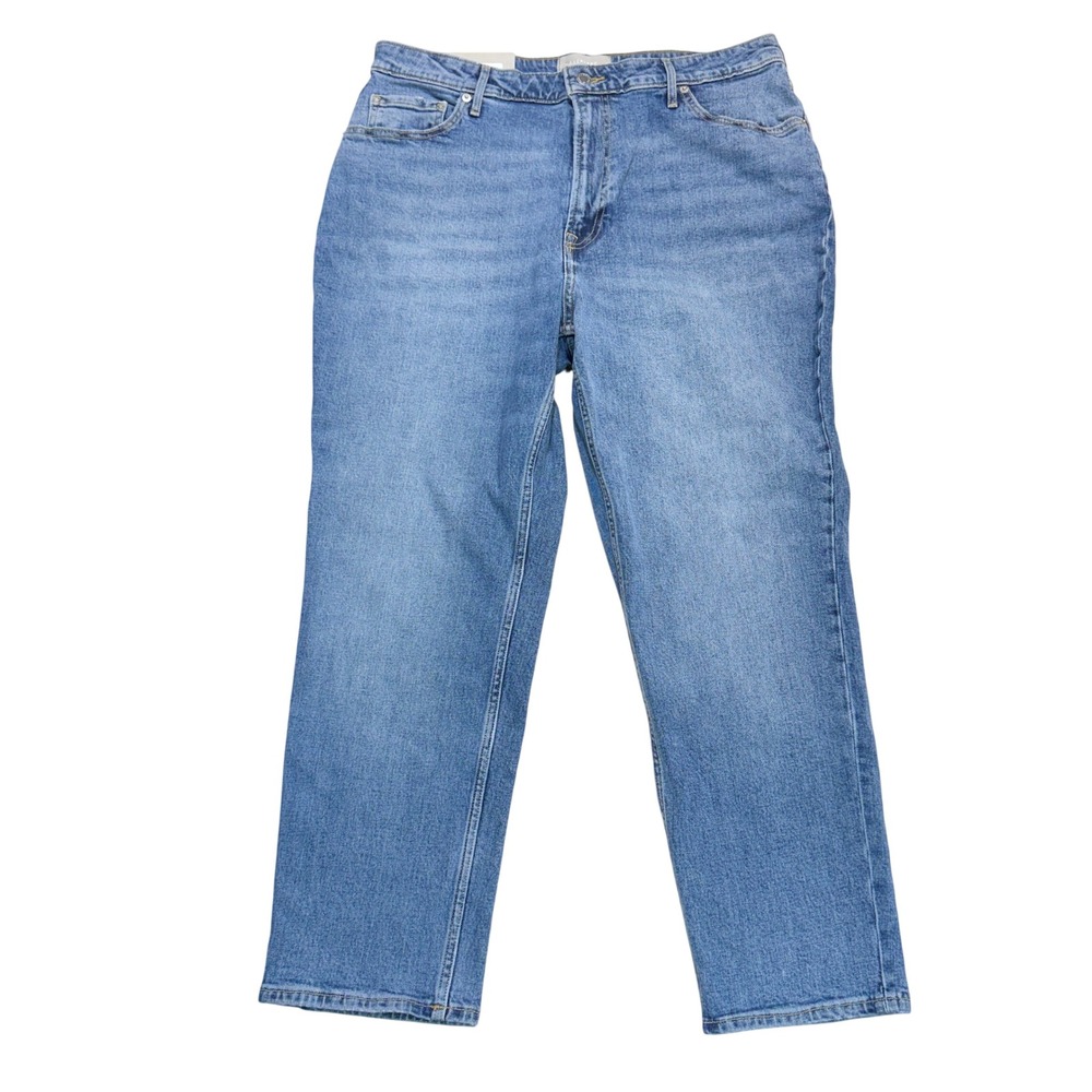 Everlane The Curvy Cheeky Jean High Rise Straight Crop Blue Denim Size 33 NWT